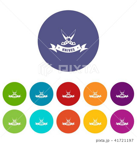 Knive weapon icons set vector color 41721197