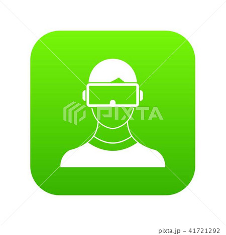 Virtual 3d reality goggles icon digital green 41721292