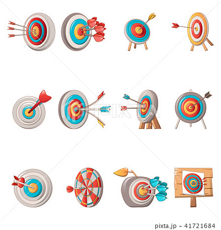Target with arrow icons set, cartoon style 41721684