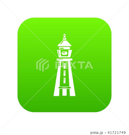 Warning tower icon green vector 41721749