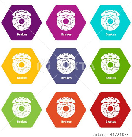 Brakes icons set 9 vector Brakes icons set 9 vector 41721873
