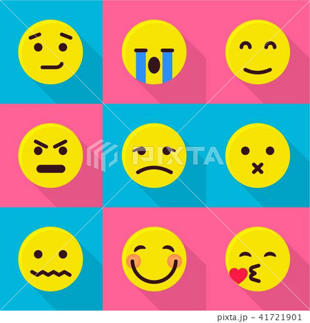Emotional icons set, flat style 41721901