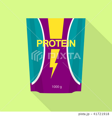 Protein plastic pack icon, flat style Protein plastic pack icon, flat style 41721918