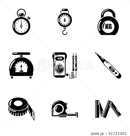 Quantify icons set, simple style Quantify icons set, simple style 41722002