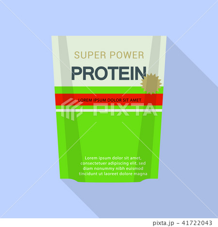 Super power protein pack icon, flat style 41722043
