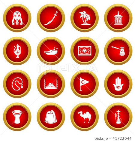 Turkey travel icons set, simple style Turkey travel icons set, simple style 41722044