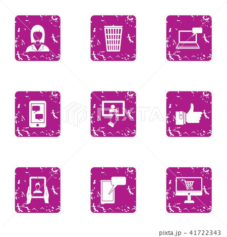 Epistle icons set, grunge style Epistle icons set, grunge style 41722343