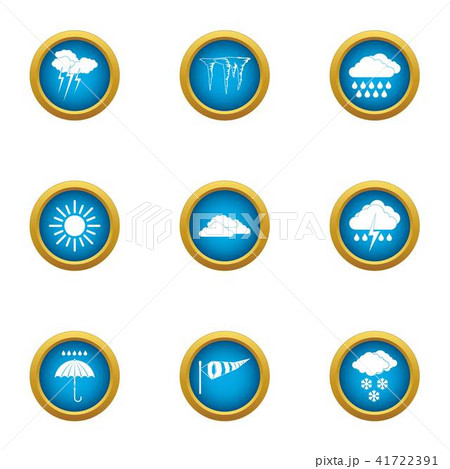 Edge icons set, flat style 41722391