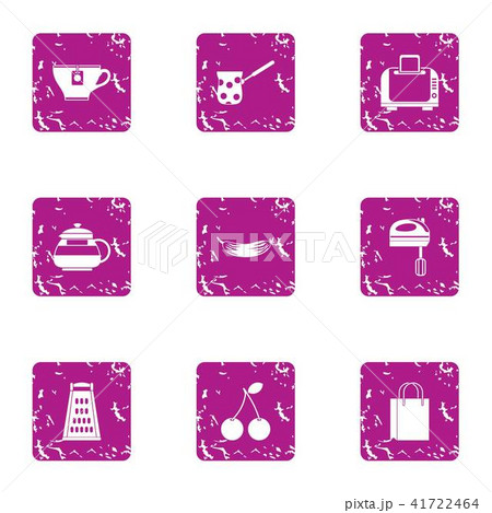 Prepare to party icons set, grunge style 41722464