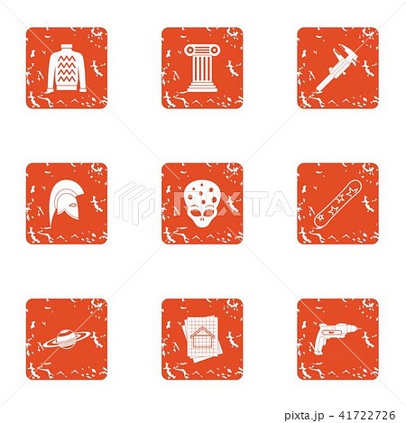 Sci icons set, grunge style 41722726