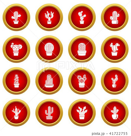Cactus icons set, simple style 41722755