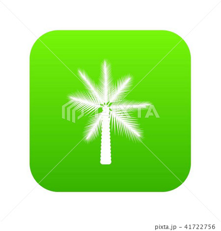 Big palm tree icon digital green 41722756