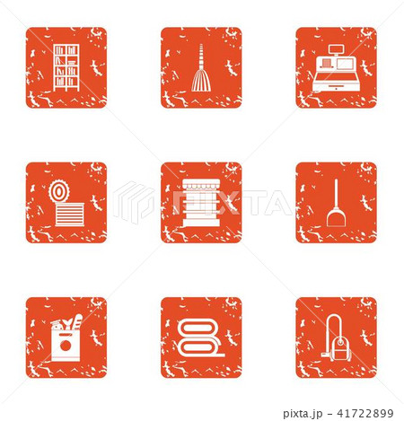 Boardinghouse icons set, grunge style Boardinghouse icons set, grunge style 41722899