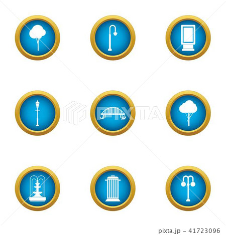 Urban infrastructure icons set, flat style Urban infrastructure icons set, flat style 41723096