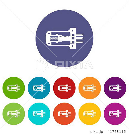 Door lock in section icons set vector color 41723116