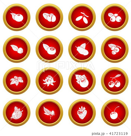 Berries icons set, simple style Berries icons set, simple style 41723119