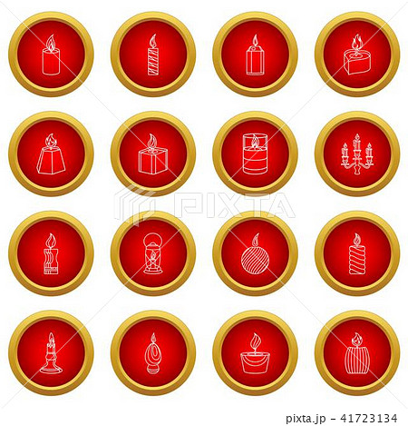 Candle forms icons set flame light, outline style Candle forms icons set flame light, outline style 41723134
