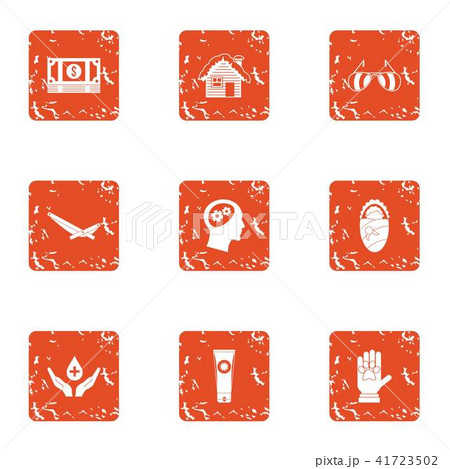 Immolate money icons set, grunge style 41723502