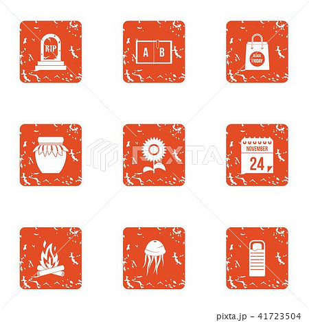 Magic rest icons set, grunge style 41723504