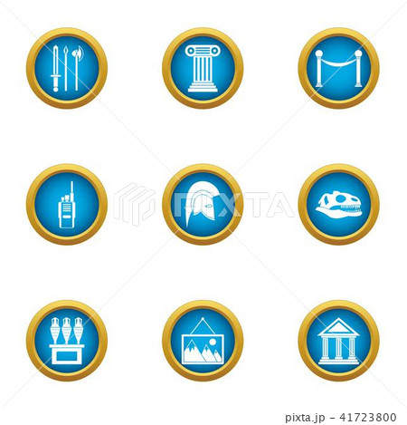 Museum of antiquities icons set, flat style Museum of antiquities icons set, flat style 41723800