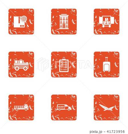 Commode icons set, grunge style 41723956