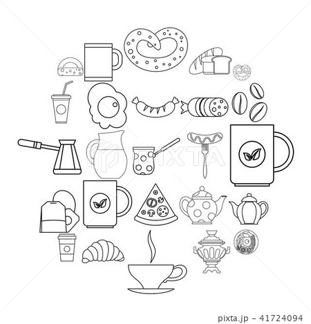 Diet icons set, outline style 41724094