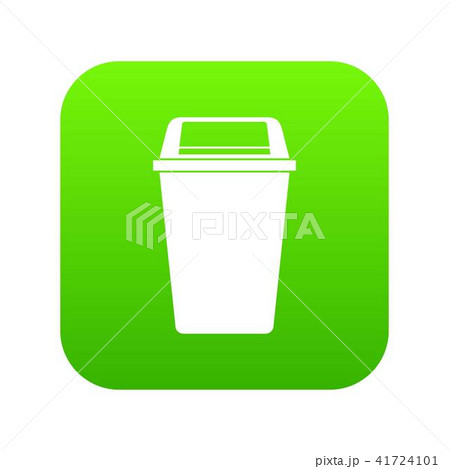 Plastic flip lid bin icon digital green 41724101
