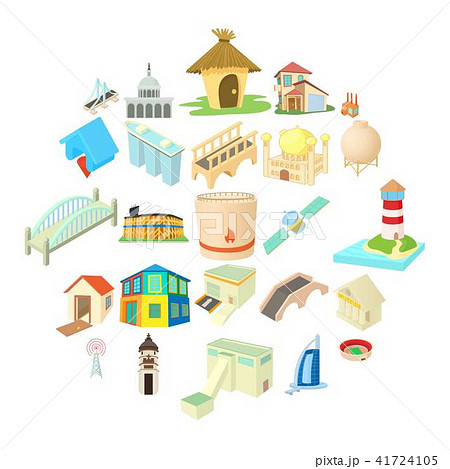 Facility icons set, cartoon style 41724105