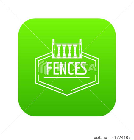 Fence decorative icon green vector 41724107