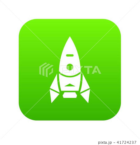 Rocket spacecraft icon green vector 41724237