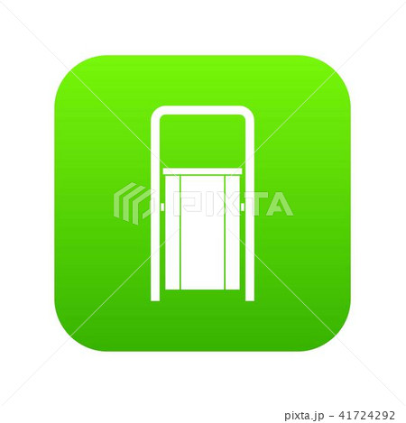 Public garbage bin icon digital green 41724292