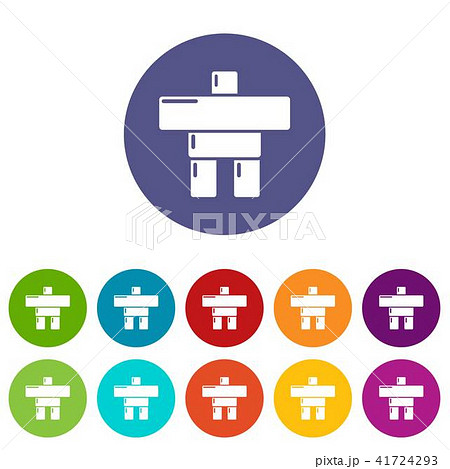 Stone sculpture canada icons set vector color 41724293
