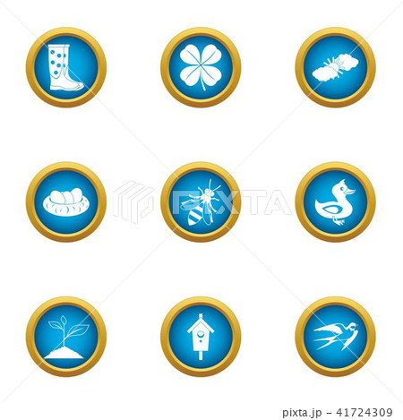 Suburb icons set, flat style 41724309