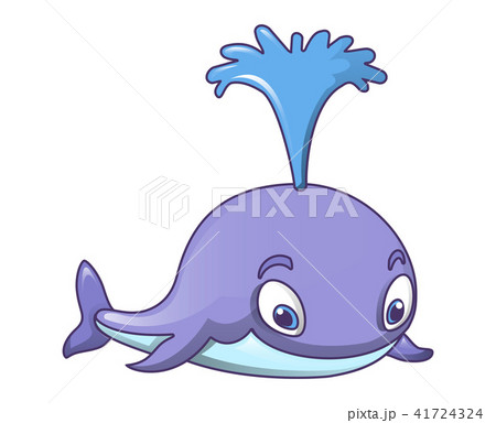 Splash water whale icon, cartoon style 41724324