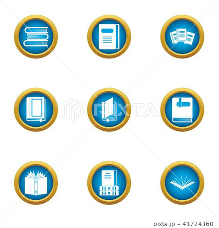 Book business icons set, flat style 41724360