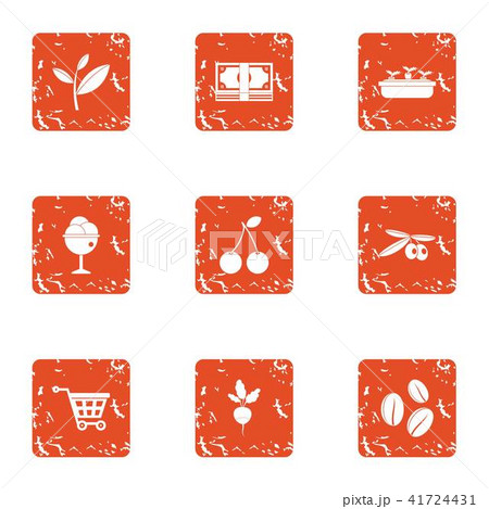 Verdant icons set, grunge styleのイラスト素材 [41724431] - PIXTA
