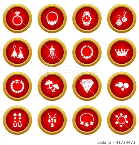 Jewelry shop icons set, simple style Jewelry shop icons set, simple style 41724473