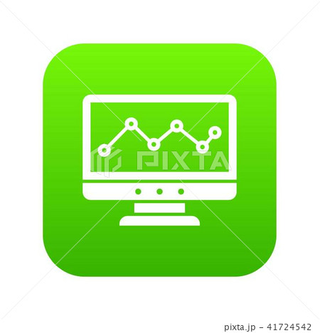 Graph in computer screen icon digital green Graph in computer screen icon digital green 41724542