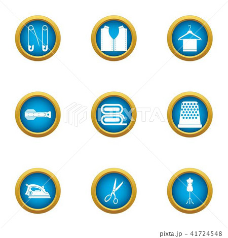Wash myself icons set, flat style 41724548