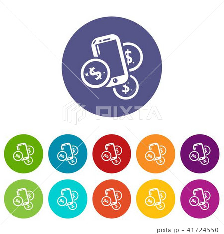 Mobile money icons set vector color 41724550