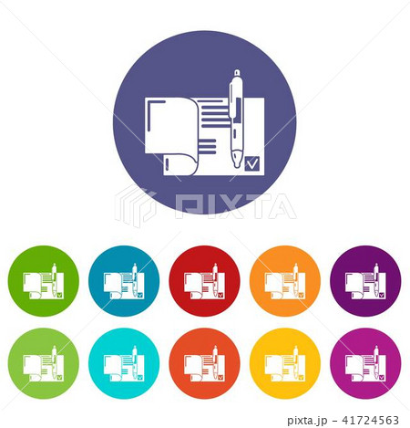 Treaty icons set vector color 41724563