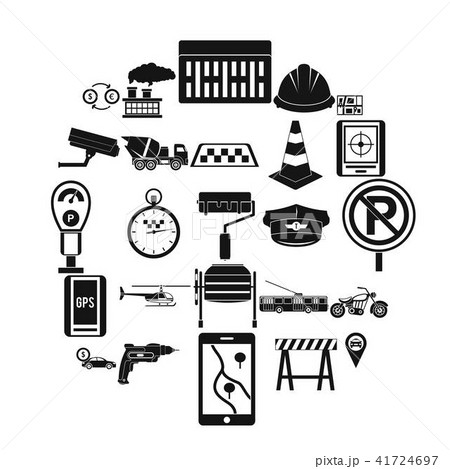 Mechanical engineering icons set, simple style Mechanical engineering icons set, simple style 41724697