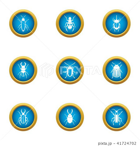 Fear of bug icons set, flat style 41724702