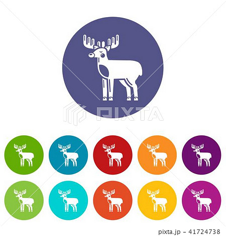 Elk icons set vector color 41724738