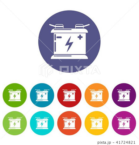 Accumulator icons set vector color 41724821