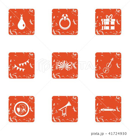 Love talent icons set, grunge style Love talent icons set, grunge style 41724930