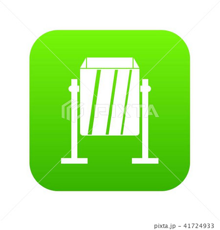 Metal dust bin icon digital green Metal dust bin icon digital green 41724933