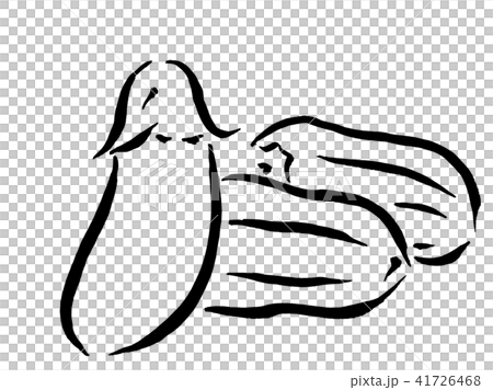 夏野菜　筆で描くやさい　和のイラスト　ナス 　ピーマン 41726468