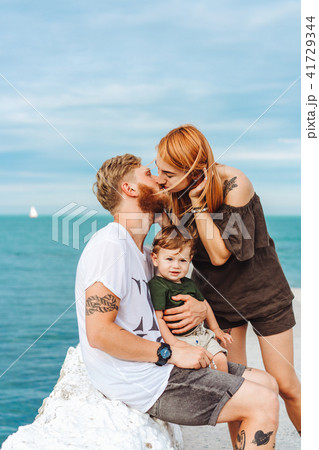 Happy family on vacation 41729344