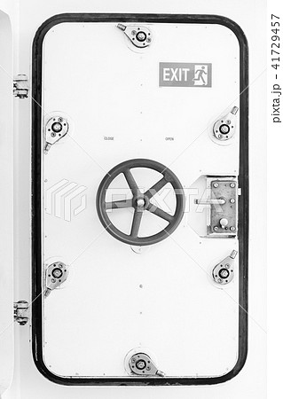 White metal door on ship. Restricted area White metal door on ship. Restricted area 41729457